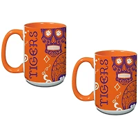 Clemson Tigers Two-Pack Dia De Los Muertos Mug Set
