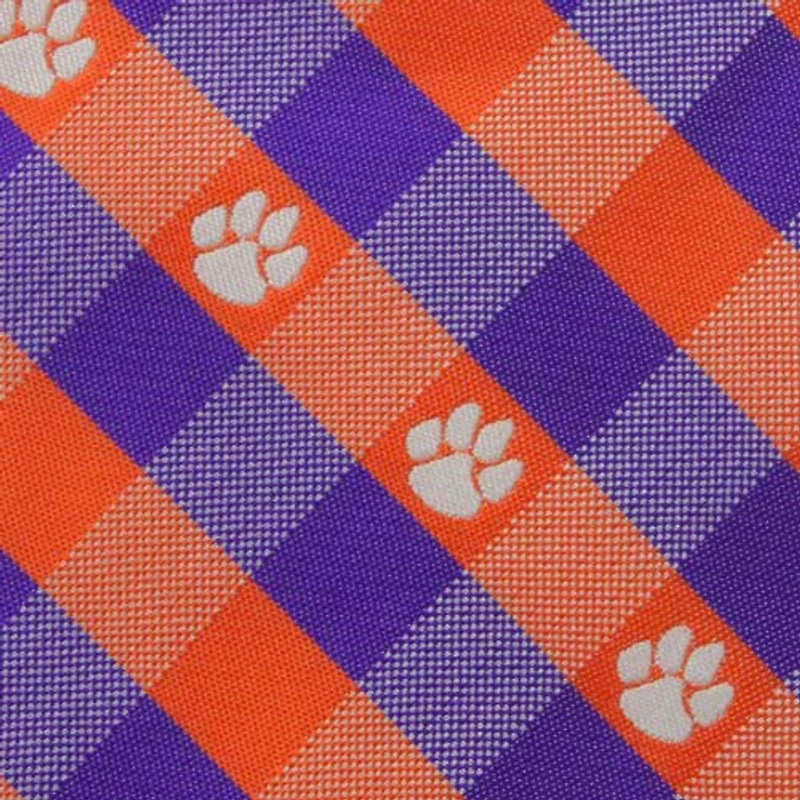 Clemson Tigers Woven Checkered Tie - Orange/Purple