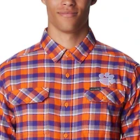 Columbia  Orange Clemson Tigers Flare Gun Flannel Long Sleeve Shirt