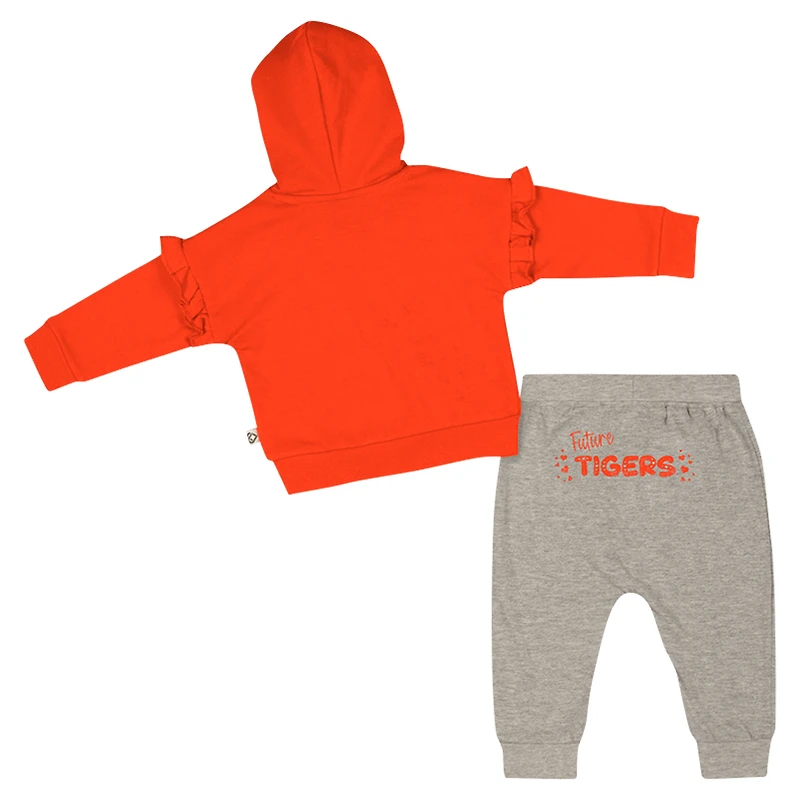 Ensemble sweat à capuche et pantalon en polaire orange Clemson Tigers pour fille