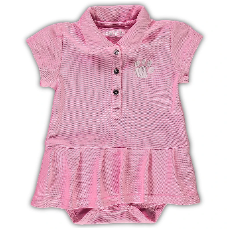 Girls Infant Garb Pink Clemson Tigers Caroline Cap Sleeve Polo Body