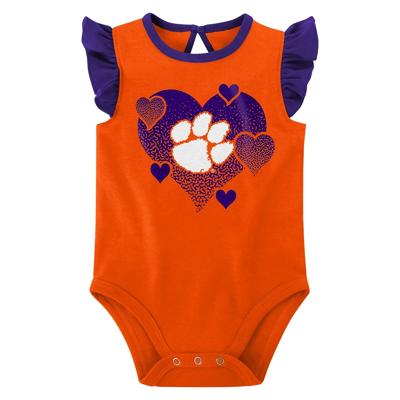 Lot de 2 bodys orange/violet Clemson Tigers Spread the Love pour nouveau-nés et nourrissons
