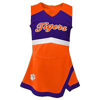 Girls Preschool Orange Clemson Tigers Two-Piece Cheer Captain Jumper Dress & Bloomers Set
