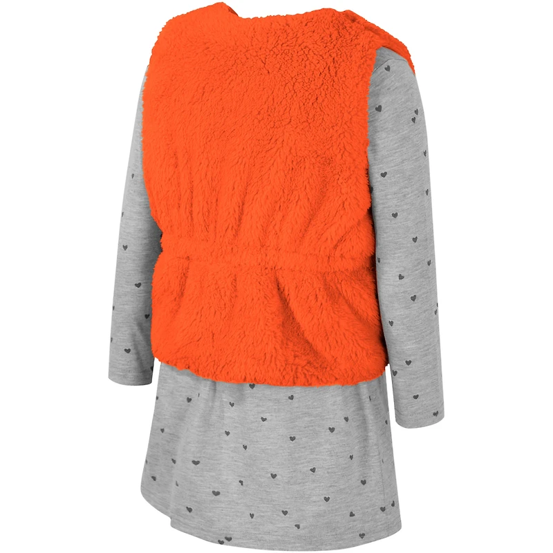 Girls Toddler Colosseum Orange Clemson Tigers Meowing Vest & Dress Set