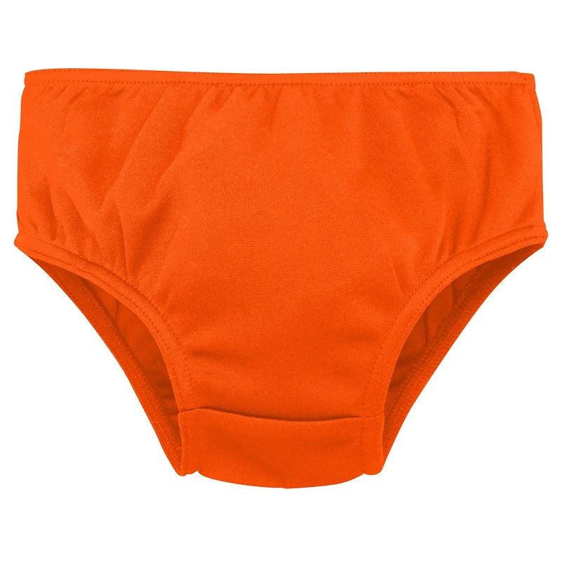 Robe de capitaine des pom-pom girls Clemson Tigers orange pour petites filles avec bloomers