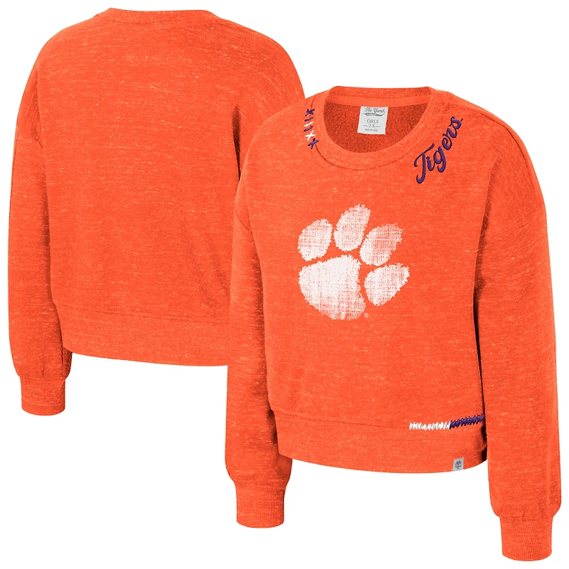 Girls Youth Colosseum  Orange Clemson Tigers Just a Minute Sweatshirt