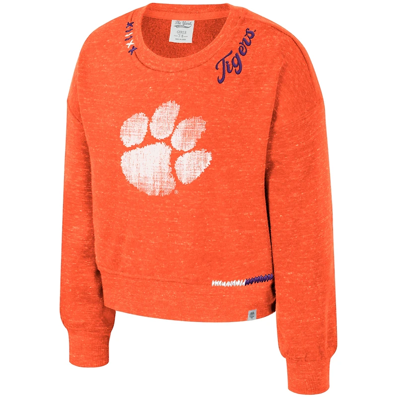 Girls Youth Colosseum Orange Clemson Tigers Just a Minute Sweatshirt