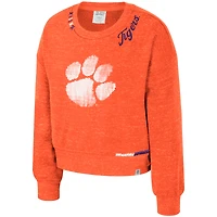 Girls Youth Colosseum  Orange Clemson Tigers Just a Minute Sweatshirt