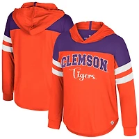 T-shirt à manches longues et capuche réfléchissant orange pour jeunes filles Colosseum Clemson Tigers