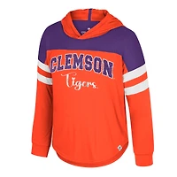 T-shirt à manches longues et capuche réfléchissant orange pour jeunes filles Colosseum Clemson Tigers
