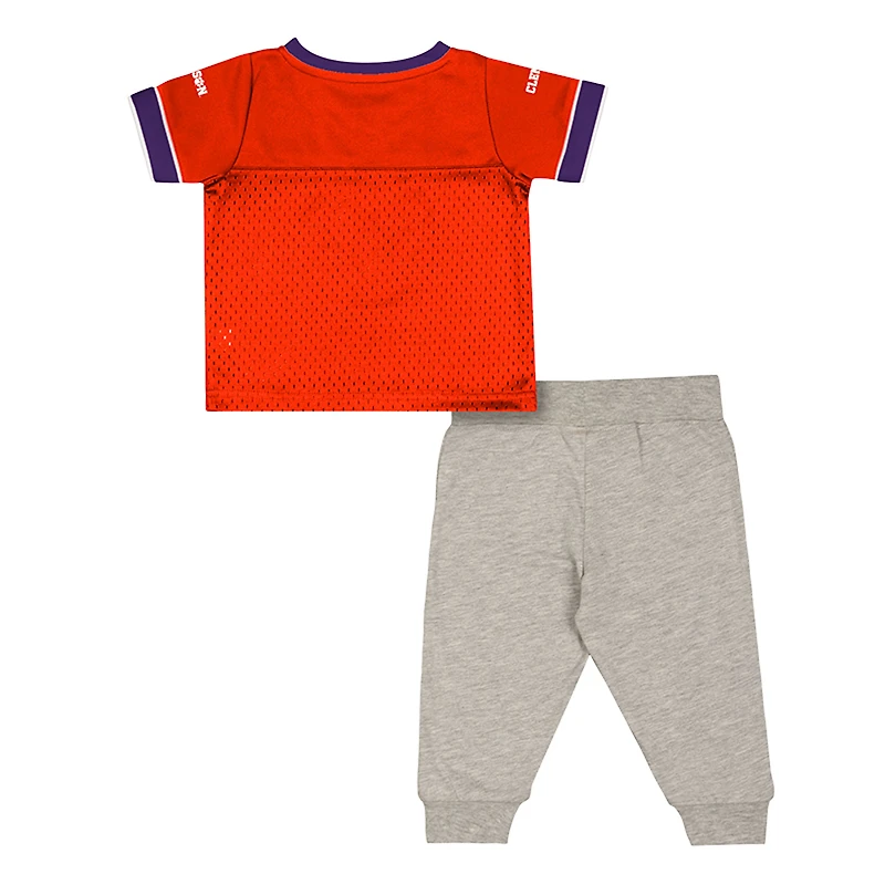 Infant & Newborn Colosseum Clemson Tigers Nothing But the Hits Two-Piece Football Set