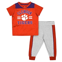 Ensemble maillot et pantalon Clemson Tigers Ka-Boot-It orange Colosseum/gris chiné pour bébé