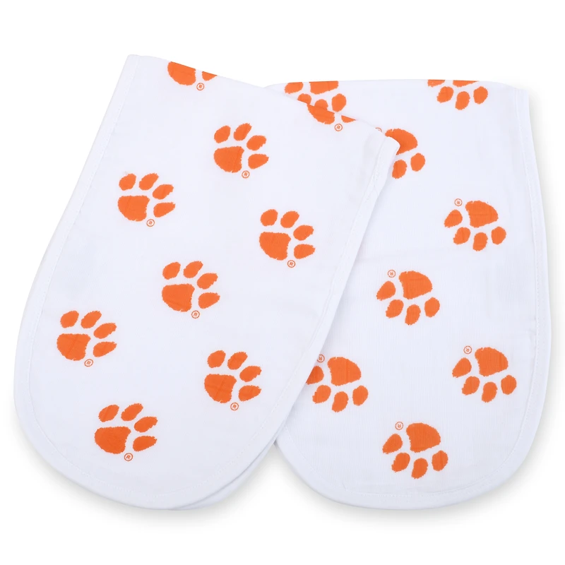 Ensemble de 2 torchons en mousseline pour bébé Three Little Anchors Clemson Tigers