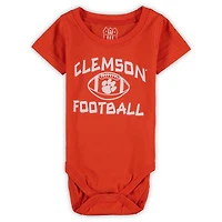 Infant Wes & Willy Orange Clemson Tigers Football Bodysuit