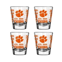 Ensemble de 4 verres à shot de 6 cl (2 oz) Logo Brands Clemson Tigers