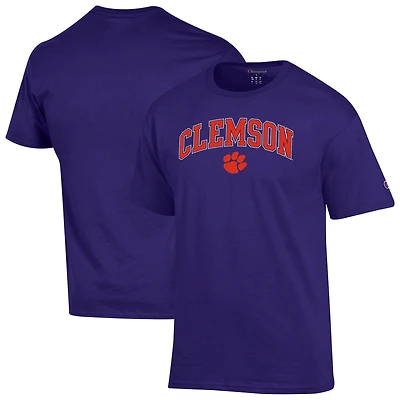 Men's Champion  Purple Clemson Tigers Arch Over Logo T-Shirt