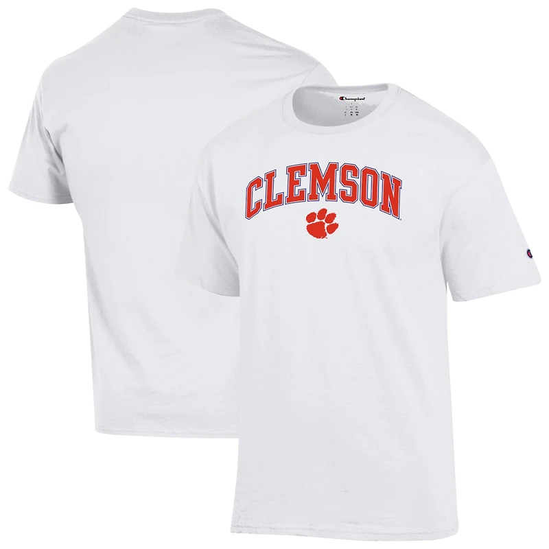 Men's Champion  White Clemson Tigers Arched Logo T-Shirt