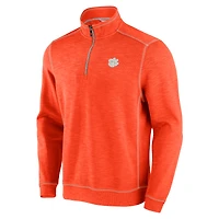 Haut à trois mélanges zippé quart de tour Tommy Bahama orange des Tigers Clemson pour homme