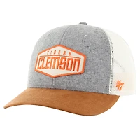 Casquette ajustable Drover Trucker '47 Heather Grey pour homme des Clemson Tigers