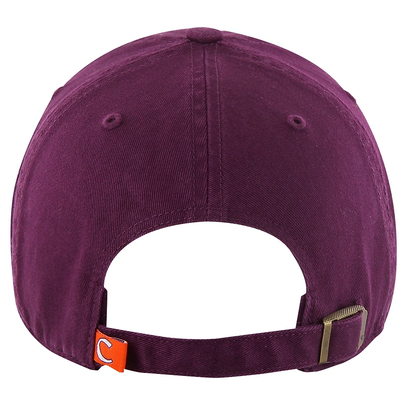 Casquette ajustable violette « Clean Up » pour homme, modèle 1947, des Tigers de Clemson