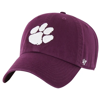 Men's '47 Purple Clemson Tigers Clean Up Adjustable Hat