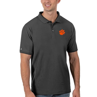 Polo piqué Legacy Antigua Anthracite pour homme des Clemson Tigers