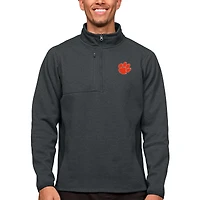 Pull-over à fermeture éclair quart de tour pour homme, couleur charbon chiné, des Tigers Clemson