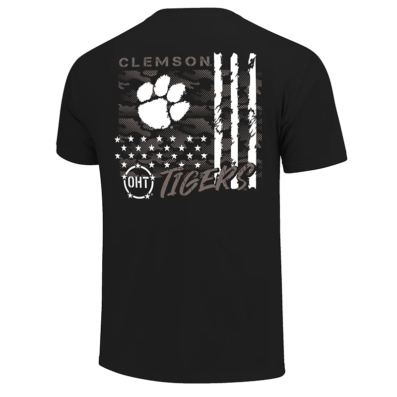 Men's Black Clemson Tigers Comfort Colors OHT Camo Overlay T-Shirt