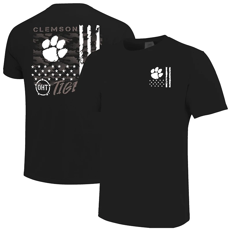 Men's Black Clemson Tigers Comfort Colors OHT Camo Overlay T-Shirt
