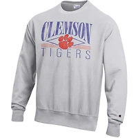 Sweat-shirt en molleton à tissage inversé Champion Gray Clemson Tigers pour homme