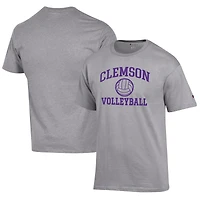 T-shirt Champion Gray Clemson Tigers Volleyball Icon pour hommes