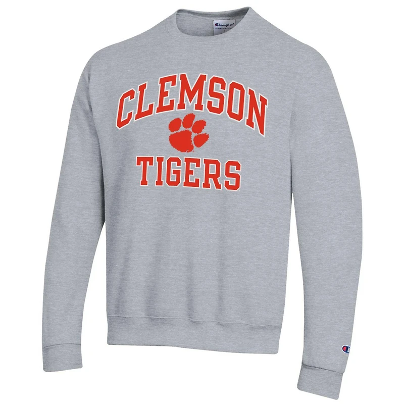 Sweat-shirt Champion Heather Grey Clemson Tigers High Motor pour homme
