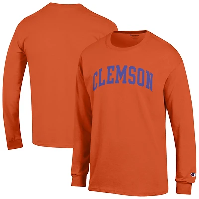 Men's Champion  Purple Clemson Tigers Basic Arch Long Sleeve T-Shirt