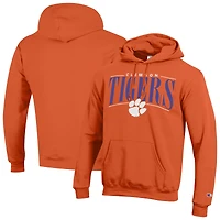 Sweat à capuche Champion orange pour homme, aux couleurs des Clemson Tigers, en Powerblend.