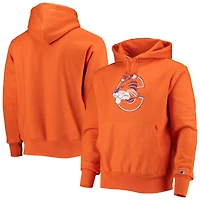 Chandail à capuchon orange pour hommes Champion Clemson Tigers Vault Logo Reverse Weave