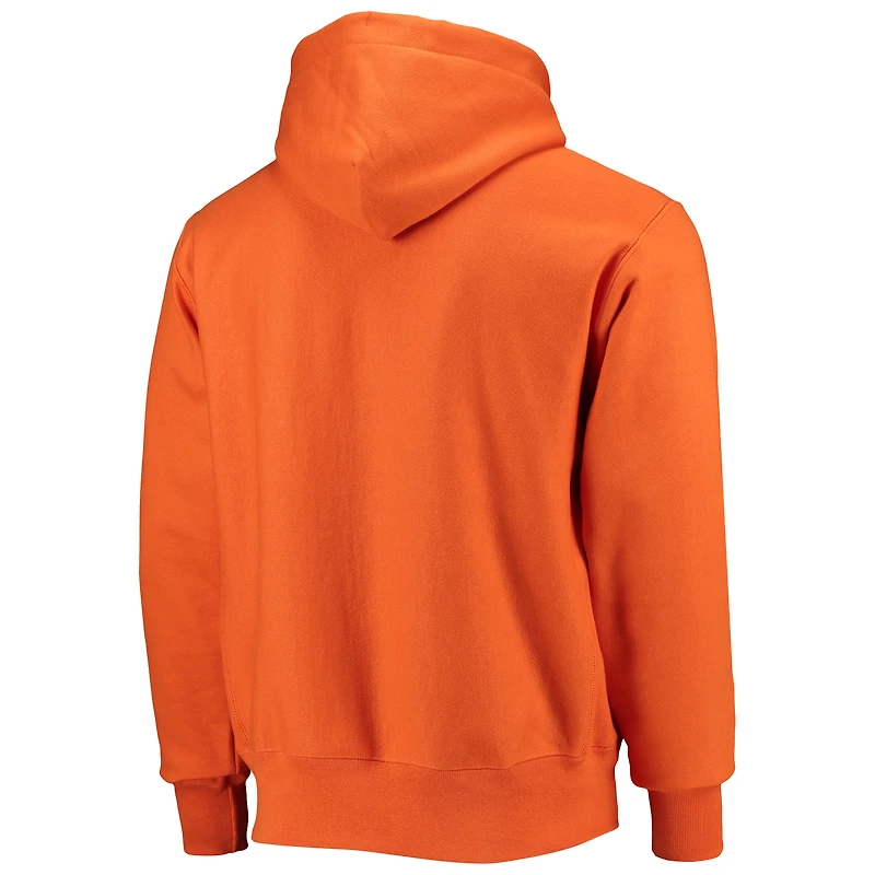 Chandail à capuchon orange pour hommes Champion Clemson Tigers Vault Logo Reverse Weave