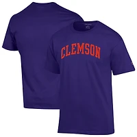 Men's Champion  Purple Clemson Tigers Basic Arch T-Shirt