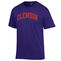 Men's Champion  Purple Clemson Tigers Basic Arch T-Shirt