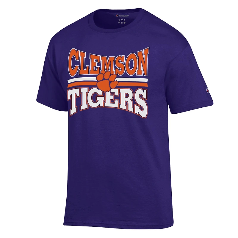 Men's Champion Purple Clemson Tigers Team Zoom T-Shirt