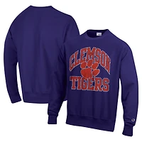 Sweat-shirt à enfiler tissage inversé Champion Purple Clemson Tigers Vault Late Night pour homme