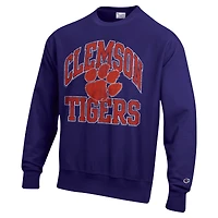 Sweat-shirt à enfiler tissage inversé Champion Purple Clemson Tigers Vault Late Night pour homme