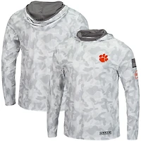 Haut à capuche manches longues Colosseum Arctic Camo Clemson Tigers OHT pour hommes
