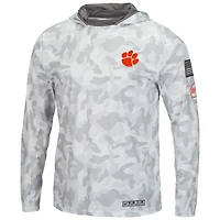 Men's Colosseum Arctic Camo Clemson Tigers OHT Military Appreciation Long Sleeve Hoodie Top