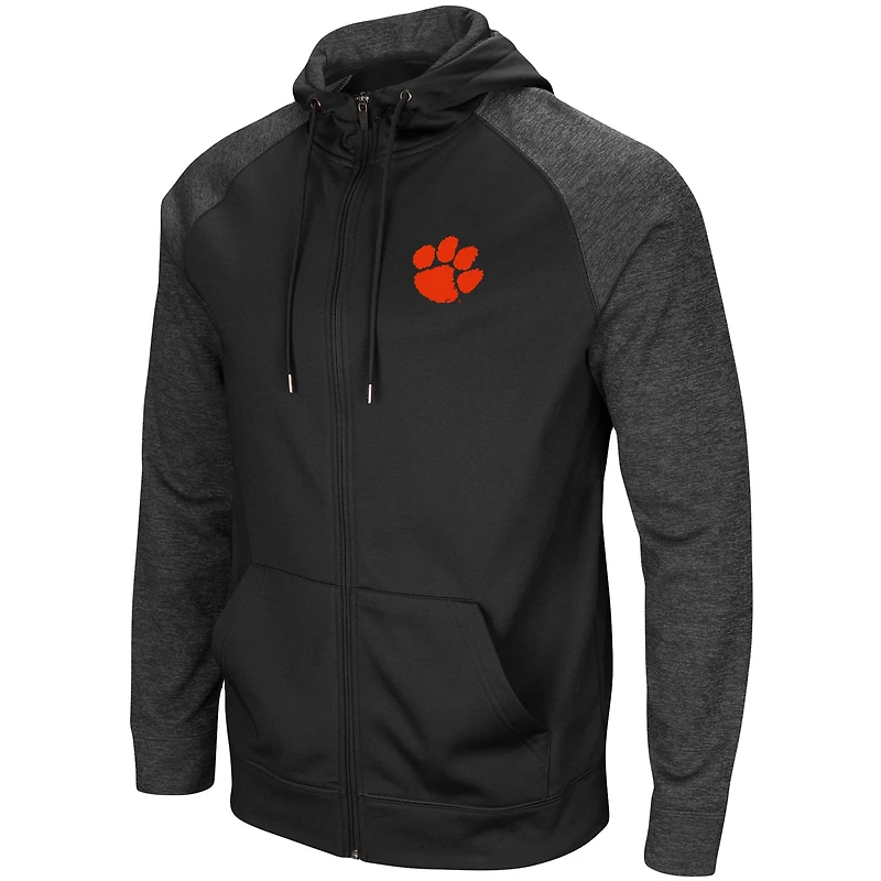 Sweat à capuche Colosseum Blackout Clemson Tigers Big & Tall Raglan pour homme