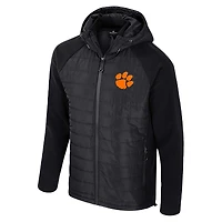 Veste à capuche entièrement zippée Block The Sun pour homme Colosseum Black Clemson Tigers