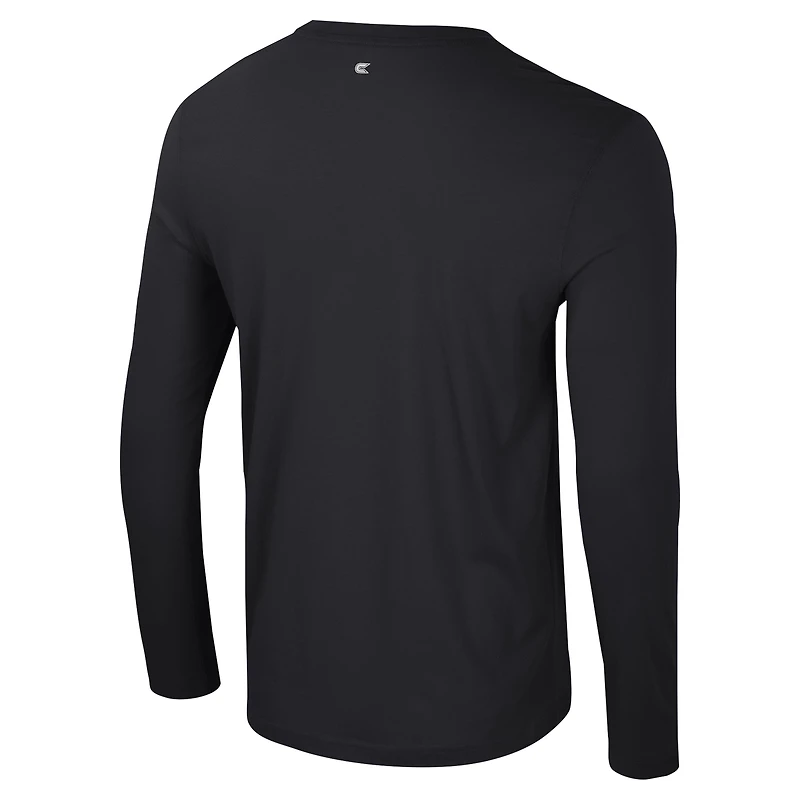 Men's Colosseum Black Clemson Tigers Color Pop Active Blend 2-Hit Long Sleeve T-Shirt