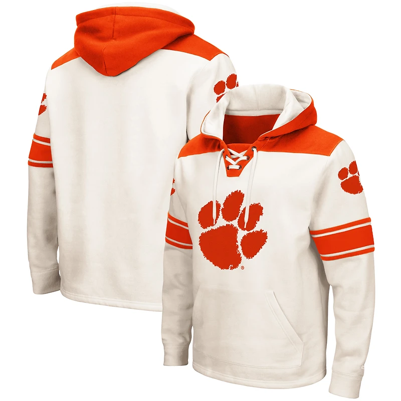 Men's Colosseum Clemson Tigers 2.0 Lace-Up Pullover Hoodie