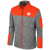 Veste zippée intégrale pour homme Colosseum Grey/Orange Clemson Tigers Guard