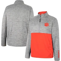 Men's Colosseum Gray Clemson Tigers John Half-Zip Jacket