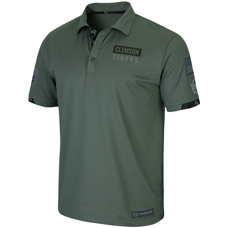 Colosseum Green Clemson Tigers OHT Military Appreciation Echo Polo pour homme